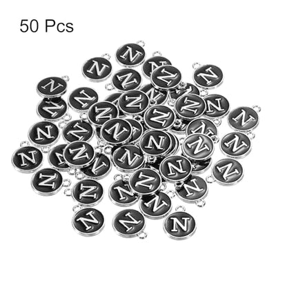 MECCANIXITY Alphabet Enamel Letter Charm Jewelry Charm Pendant for Jewelry Making, Bracelet, Craft - style: N