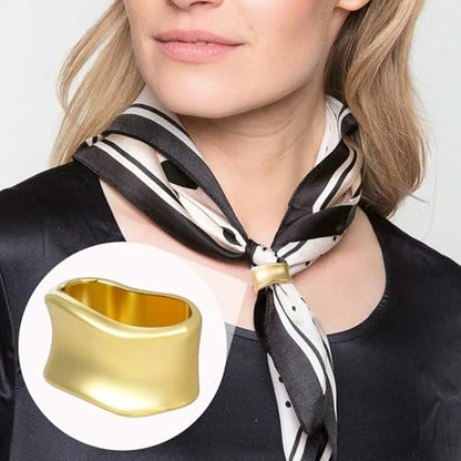 4pc Silk Scarf Ring, 2 Styles, Gold & Silver | Metal, 1×0.54in & 0.83in, Oblate & X Shape, Minimalist, Geometric, Silk Scarves Shawl Clip, Scarf Slide for Women - color: Gold & Silver-4pcs