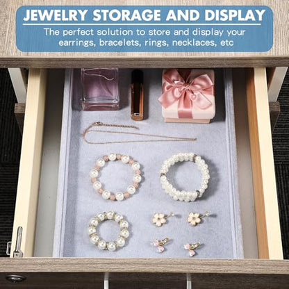 Quelay Stackable Jewelry Tray Jewelry Organizer Tray Showcase Display Empty Plate Bracelet Ring Earring Organizer - color: Grey