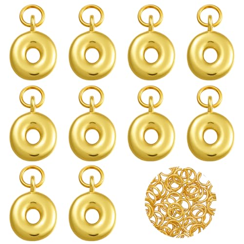 A-Z Bubble Letter Charms 18K Gold Filled Charms for Jewelry Making Gold Initial Alphabet Charms Pendants for Women Men Necklace Choker Bracelet Making - color: Letter O