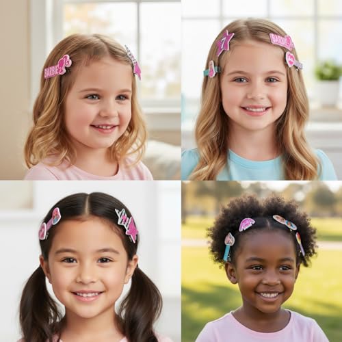 Barbie Hair Accessories Set with Hair Clips, Bows & Scrunchies - color: Barbie