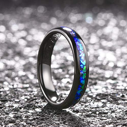 King Will 4mm 6mm 8mm Tungsten Carbide Wedding Band for Men Size 5-15 - color: A-4mm blue-purple