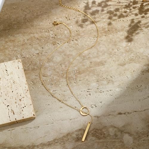 VIROMY Gold Long Y Necklaces for Women Trendy - Dainty Lariat Chain Drop Pendant Necklace for Women Gold Statement Jewelry - color: Y Necklace 01-Gold