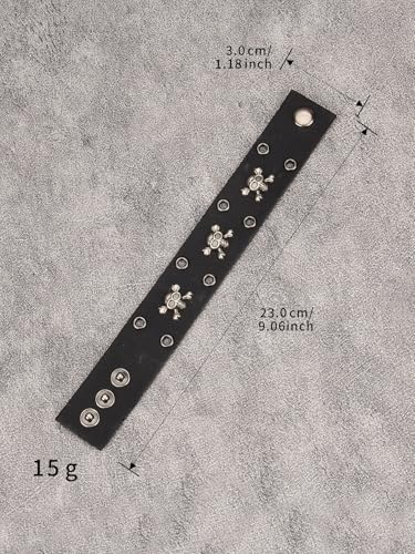 Jeilwiy Punk Leather Wristbands for Men Bracelets Handmade Wide Cuff Bangle Braided Jewelry Black Brown Adjustable - Punk Father's Gifts - color: HGB150-Black