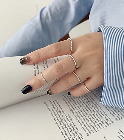 1.2mm Thin Knuckle Rings for Women 925 Sterling Silver Midi Stacking Pinky Thumb Ring Band Size 2.5-8.5 - color: Style 2, size: 4PCS: SIZE 6, 6.75, 7.75, 8.5