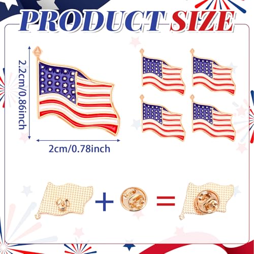 SANNIX 15Pcs American Flag Pins, USA Flag Lapel Pins Enamel Patriotic Badge Pins Waving Flag Brooch Pin for Independence Veteran Memorial Day 4th of July Accessories - style: American Flag Pin