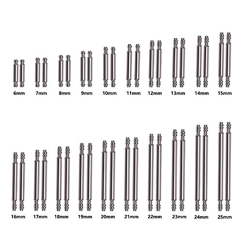 Ginsco 460 Pcs 6-25mm Diameter 1.5mm Stainless Steel Watch Band Spring Bars Link Pins with Strap Link Pin Remover Watch Repair Kit