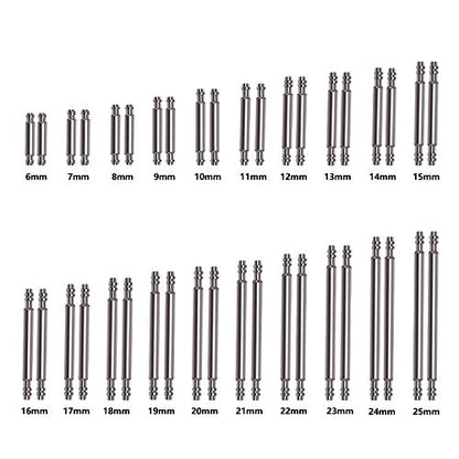 Ginsco 460 Pcs 6-25mm Diameter 1.5mm Stainless Steel Watch Band Spring Bars Link Pins with Strap Link Pin Remover Watch Repair Kit