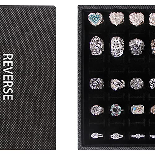 Julysky 2 PCS Stackable Ring Tray for Drawer,Jewelry Holder Organizer,Ring Display Stand for Selling - size: 100 Slot Ring Tray + 100 Slot Ring Tray