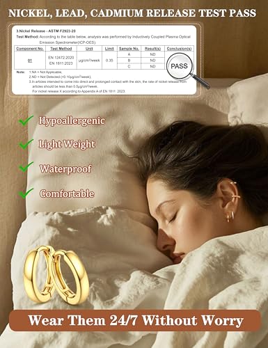 Jstyle Small Gold Hoop Earrings for Women Hypoallergenic Earring Stacks | 4 Pairs Huggie Hoop Earrings, Cartilage Earring Set for Sensitive Ears, Comfort Waterproof Earrings, Ideal Jewelry Gift - color: 14K Gold Style1