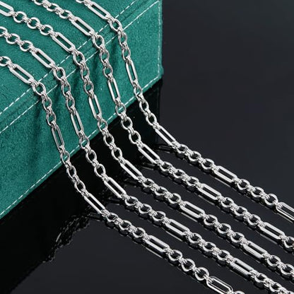 UMAOKANG 2 Meters Stainless Steel Paperclip Chain Bulk for Jewelry Making | High Polish Silver Paper Clip Link Chain on Spool with Lobster Clasps Jump Rings - color: Paperclip (Steel)