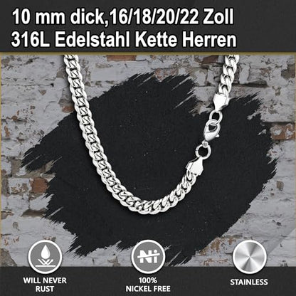 WEDDINEN Cross Necklace for Men Boys, Stainless Steel Layered Cross Pendant Cuban/Figaro Chains Christmas Jewelry Gifts - color: Silver, size: 16in/18in