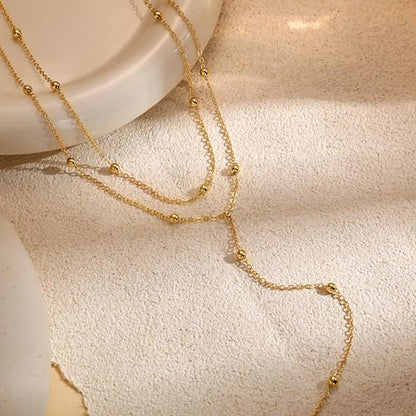 Tewiky Layered Necklaces for Women 14k Gold Plated Chain Necklace Set | Chunky Herringbone/Snake/Rope/Box/Cuban Link Chain for Women, Layering Stack Choker Necklace, Dainty Jewelry Set Non Tarnish - color: Gold--style N