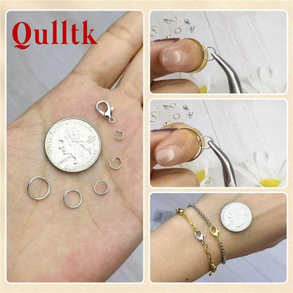 1200 Pcs Jump Rings for Jewelry Making Supplies, Necklace Repair Kit with Plier, Tweezer, Lobster Claw Clasps, Open Rings for Crafts & Keychains (1200Pcs Silver) - color: 1200Pcs Silver