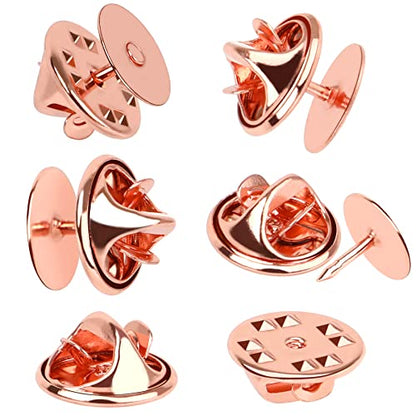 JANYUN 120 Pairs Butterfly Clutch Tie Tacks,Blank Pin Clasp Back | Rose Gold,Metal Holder Lock Backings,Replacement with 8mm Length 10mm Width Blank Pins for Brooch Lapel Enamel Craft Ma - color: Rose Gold, size: 10mm
