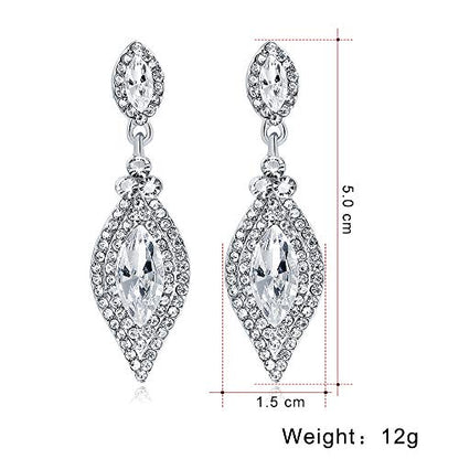 Elegant Crystal Rhinestone Teardrop Chandelier Wedding Bridal Dangle Drop Earrings - style: Style02