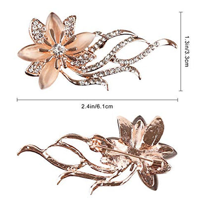 Pearl Diamond Brooch Pins for Dress Sweater Scarf, Wedding Party Decoration Birthday Christmas Gift - style: Orchid