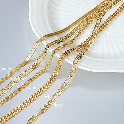 DEARMAY Gold Anklets for Women Waterproof | Non Tarnish14K Gold Plated Ankle Bracelets Set Stack, Summer Beach Jewelry Gifts for Vacation - color: Gold Anklet-E