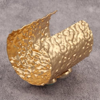 Gold Cuff Bracelet for Women Chunky Bracelet Statement Bracelet | Chunky Bangle Bracelets for Women Silver Beaded Open Bangle Stackable Stretch Bead Bracelet Boho Jewelry Gift for Wife Couple - style: Chunky Arm Cuffs