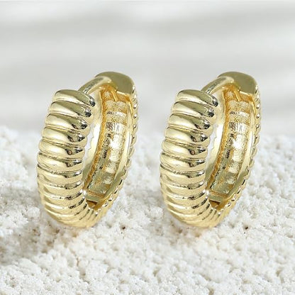 Gold Hoop Earrings for Womens Twisted Huggie Hoops Earrings 14K Gold Plated Twisted Rope Round Hoop Earrings for Women Lightweight - style: Rope Earring