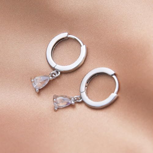 Stainless Steel Stud Earrings Set for Women Hypoallergenic Flat Back Cartilage Earrings Screw Back Huggie Hoop Earrings Multiple Piercing Cubic Zirconia Helix Tragus Jewelry - color: Set-F-Silver