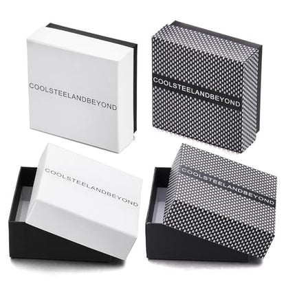 COOLSTEELANDBEYOND Elastic Adjustable Steel Twisted Cable Cuff Bangle Bracelet for Mens for Women - color: M-Metal Color: Black & Silver