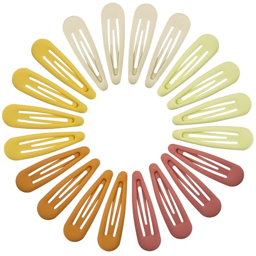 Small Hair Barrettes For Women No Slip Metal Snap Clips For Thin And Fine Hair,Matte Multiple Yellow Orange,20 PCS,1.97 x 0.5 Inch. - color: Matte Multiple Yellow Orange
