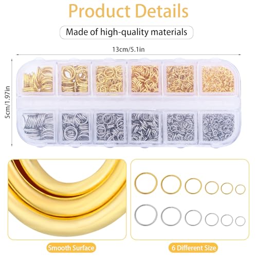 1503Pcs Jump Rings for Jewelry Making Supplies Necklace Clasps Kit with Open Tools Pliers Tweezers and Lobster Clasps for Jewelry Tools Repair Kit - color: mix11