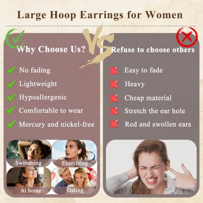 2MM S925 Sterling Silver Hoop Earrings Thin Gold Large Hoop Earring Lightweight Hypoallergenic Big Silver Thin Hoops Earring Gold Hoops Earrings for Women 30/40/50/60 MM - color: 50mm-Gold-1