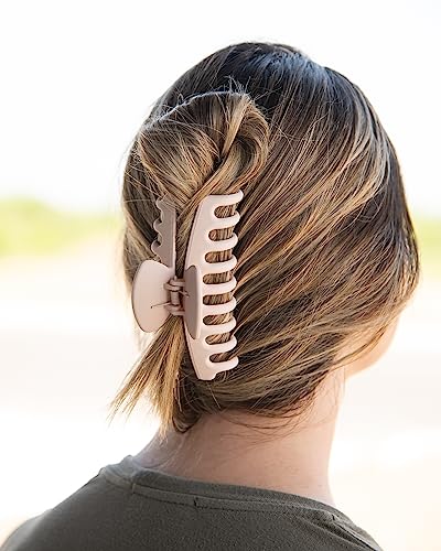 FRAMAR Large Claw Clips For Thick Hair, Large Hairclip Thick Hair | Big Hair Claws Clip For Women, Pink Hairclips, Pink Claw Clip, 4 Pack Non Slip Matte Finish - color: Blush