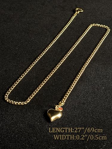 Heart Layer Pendant Necklace for Women, Adjustable Slip Chain with Colorful Gemstone & Heart Clasp - color: Gold-Blue