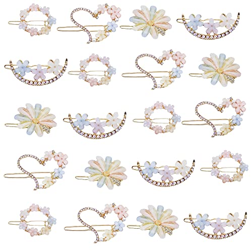 Hair Clip, 20PCS Rhinestone Flower Hair Clip Bobby Pin, Bling Crystal Love Pins Handmade Metal Headwear Hair Clips for Women's and Girls' Hair Accessories | 20PCS,Handmade metal headwear Hair clips Hair clips for women's and girls' hair accessories - colo