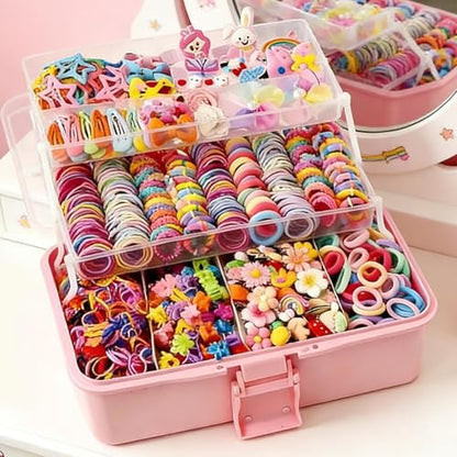 Little Girl Hair Accessories Set - Styling Tool | Girls Hair Accessories Set - for Carvinal Birthday Holiday Stocking Stuffer Dress Decor School