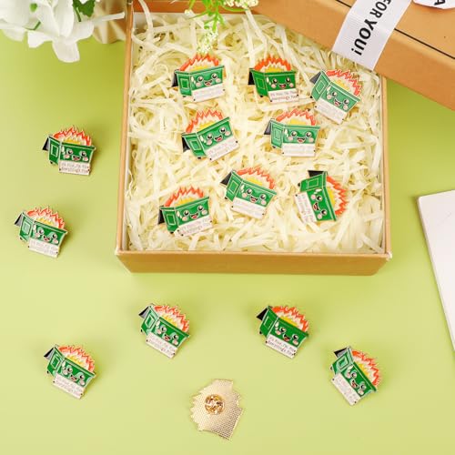 SANNIX 15Pcs Dumpster Fire Pins, Funny Emotional Positive Enamel Dumpster Fire Lapel Pins for Coworkers Christmas Office Gifts Clothes Hats Accessories - style: Dumpster Fire Pin