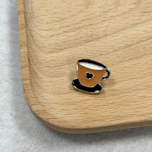 Brown Coffee Cup Enamel Lapel Pin Cartoon Badge for Boy Girl Gift Clothes Backpacks Badges Hats Bags - size: 12Pieces