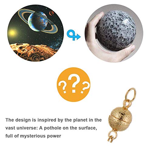 Zpsolution 8mm Ball Magnetic Jewelry Clasp for Necklaces, Bracelets | Magnetic Bead Jewelry Clasps, 8mm Round, Nail Sand Scrub Finish, Magnetic Necklace Clasps And Closures - color: Nail-sand Gold and Silver