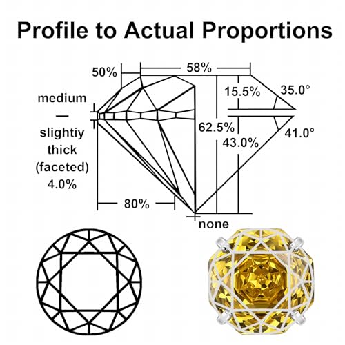Zircon Flat Back Screw Hypoallergenic Surgical Steel Stud Earrings - color: Luxe Yellow, size: 1ct - 0.24 Inch (6mm), None Gift Box