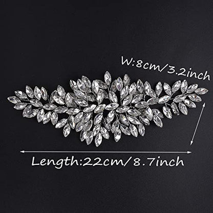 JWICOS Bridal Headband Crystal Hair Vine Wedding Headpiece for Bride & Girls (Silver) - color: Silver