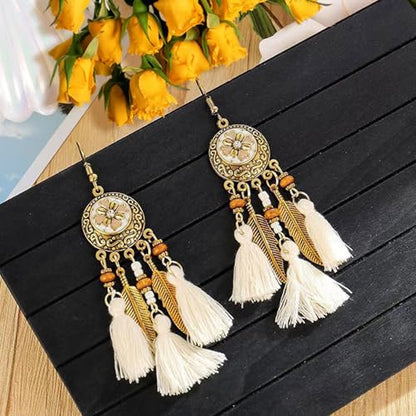 Feather Earrings Native American Earrings Boho Dangle Earrings for Women Tribal Indian Dreamcatcher Hippie Western Festival Summer Beach Jewelry - color: A1:Boho Dangle Earrings