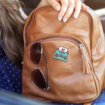 Inspirational Enamel Pin by LifeBeats | Cute Pin for Clothes, Jackets, Hats, Bags, and Lanyards | Hat Pin Comes with a Greeting Card | Lapel Pin with Sturdy Backing - style: You're My Type Typewriter