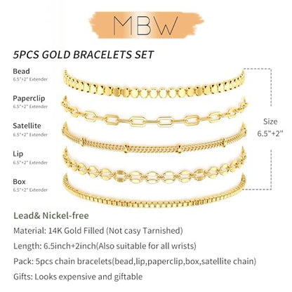 5Pcs Thin Silver Plated Bracelets Sets for Women Dainty | Silver Jewelry Trendy Stackable Rope Snake Box Figaro Chain Bracelets Pack Costume Fashion Gifts - style: 5Pcs BRACELET SET-02