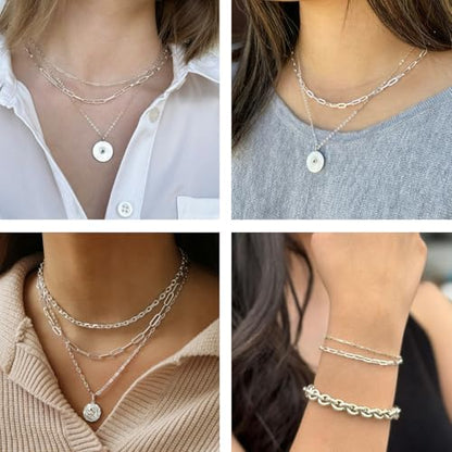 2 Rolls Paperclip Chain for Jewelry Making 33FT Jewelry Chain Links | Silver and Gold Chains Bulk with Lobster Clasps Jump Rings for DIY Craft Finding Jewelry Making Supplies - color: 2.8×7.6 Paperclip Chain