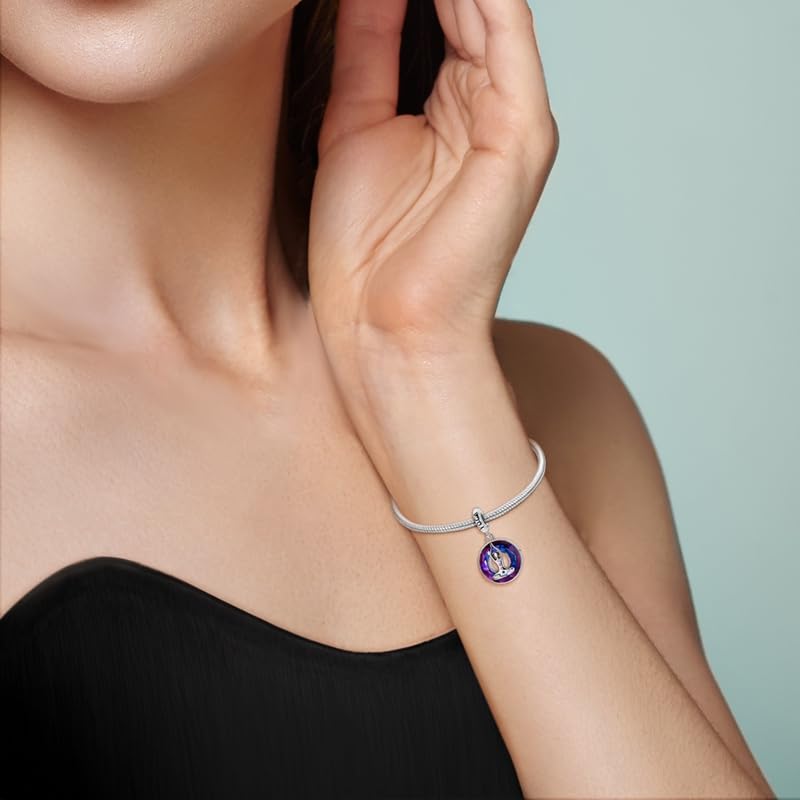 925 Sterling Silver Charms for Bracelets and Necklaces Beads Jewelry Charms for Women - color: Yoga Chakra Charm