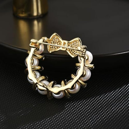 Brooches and Pins for Women Elegant Flower Pearl Brooches Costume Broches Jewelry Lady Christmas Pin for Women - style: GD-1649
