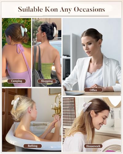 Molans 3PCS Hair Claw Clips Acrylic Clamps for women - Non-slip Strong Hold Barrettes for Thin Thick Hair, Medium hair clips Accessories - color: green/white/purple