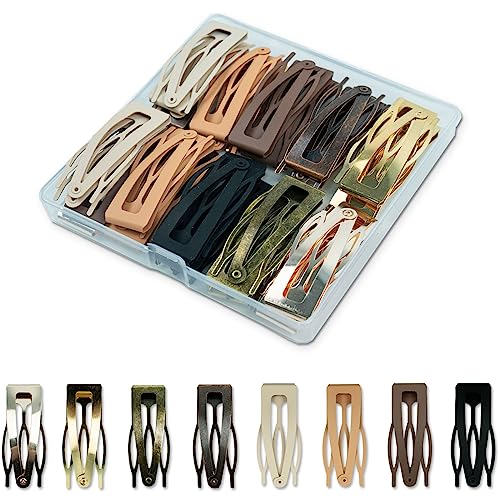 40 PCS Snap Hair Clips Double Grip Hair Clips Barrettes Accessories | 8 Colors Metal Snap Hair Clips with Plastic Box or Women (colorful)