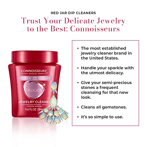 CONNOISSEURS Premium Edition Jewelry Cleaner, Value Size 9.6oz - Pick from Fine, Silver or Delicate Jewelry Cleaner - style: Delicate - 9.6 Ounce