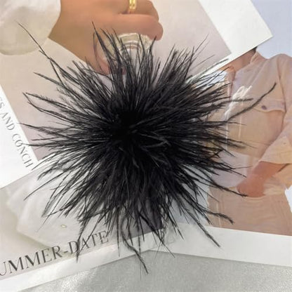 Dainty Feather Flower Large Brooch Pin for Women Men Elegant Oversized Floral Lapel Pins Shawl Dress Suit Clothes Accessories Wedding Party Dance Banquet Fashion Jewelry 150mm