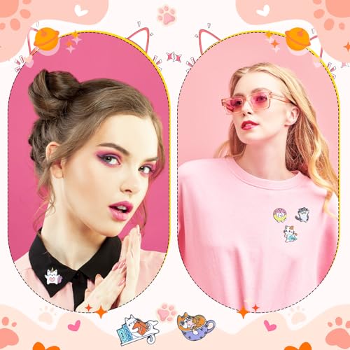 40 Pcs Cat Enamel Pins for Backpacks Christmas Party Gifts for Cat Lovers Funny Cats Lapel Pins Lovely Cute Brooch Gifts for People Who Love Cats Clothes Bags Accessories - style: Cat Theme
