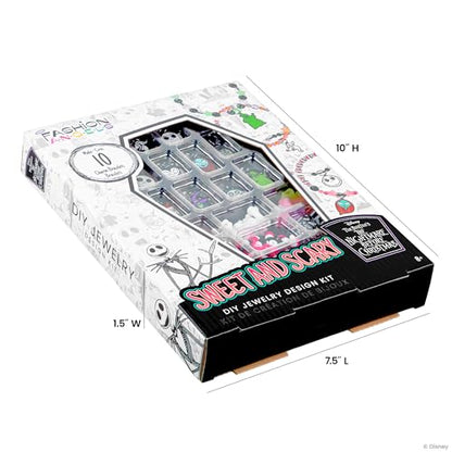 Fashion Angels Disney The Nightmare Before Christmas Jewelry Kit | Includes 800+ Beads, Trendy DIY Sweet & Scary Jewelry Set for Tweens & Teens - size: Tim Burton - The Nightmare Before Christmas